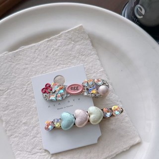 Kẹp Tóc Hình Mỏ Vịt Phong Cách Hàn Quốc với Pha Lê Ngọc Trai và Kim Cương Nhân Tạo