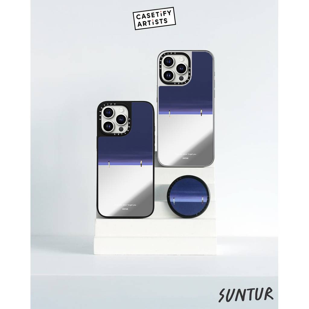CASETiFY X Suntur Cảm giác như không bao giờ quên bạn Hút từ tính Vỏ IPhone Gương đen & bạc IPhone 16 15 14 13 12 Pro Max Plus Vỏ cứng có hộp logo khắc