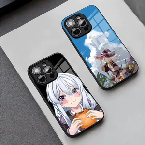 BK-1 Anime Dễ Thương Elaina Ốp lưng iPhone 17,15 Pro Max 14 Plus 12 Mini 11 13 X XR XS 8 7 Plus SE Ốp Lưng Kính Cường Lực