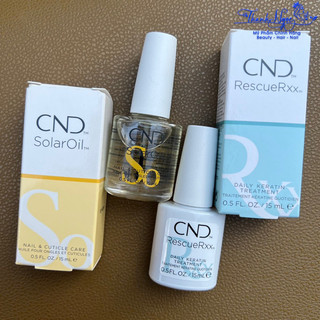 Bộ đôi dưỡng móng thần thánh CND Solar Oil và Rescue RXx 15ml ( NEW ) [ TN ]