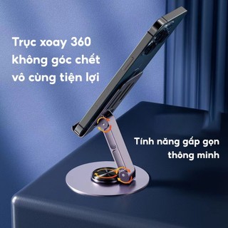 Giá Đỡ Điện Thoại Máy Tính Bảng Xoay 360 Hợp Kim Nhôm, Kệ Điện Thoại Xem Phim Livestream SUNND