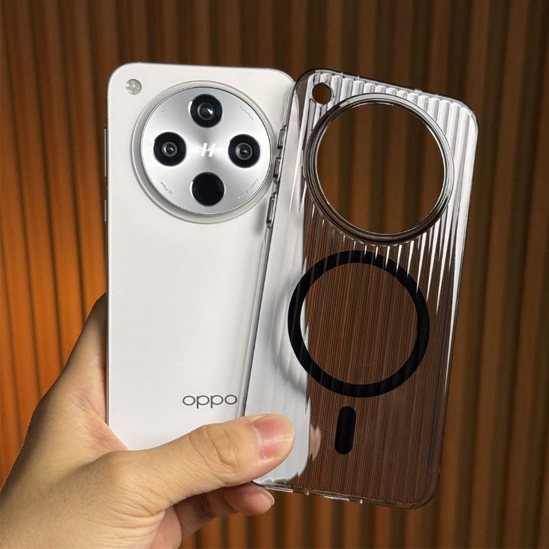 Dành Cho OPPO Find X9 Pro X8 Pro X7 Siêu Mỏng Thời Trang Đơn Giản Sóng Từ Tính Bóng Lưới Micro Mờ Kim Loại Nút Cá Nhân Full Cover Vỏ Điện Thoại Chống Sốc
