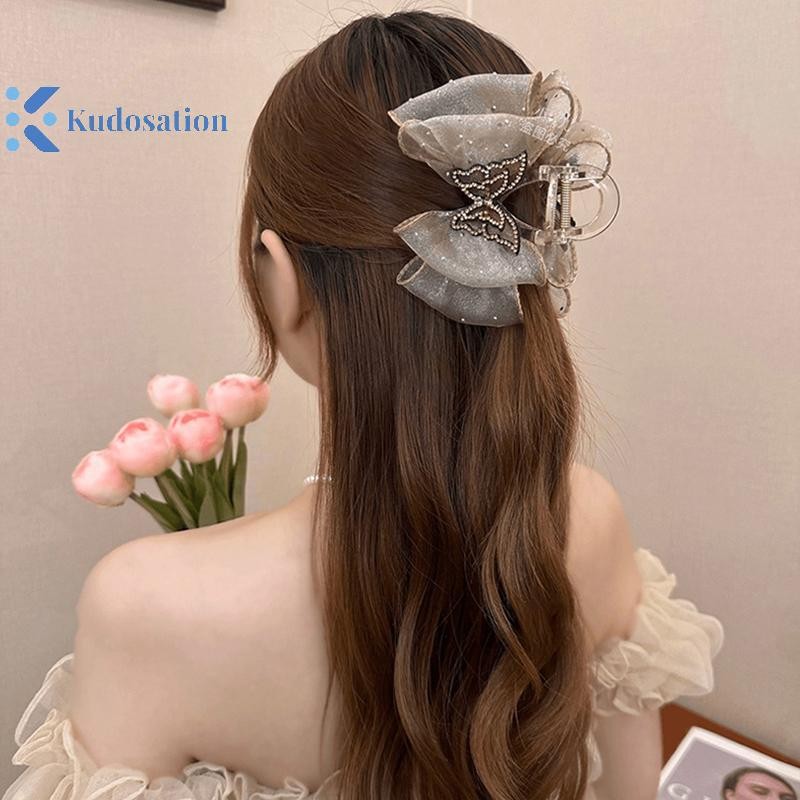 Kudosation Kim Cương Giả Lấy Kẹp Cho Nữ Tính Khí Lưới Thanh Lịch Thời Trang Phụ Kiện Tóc