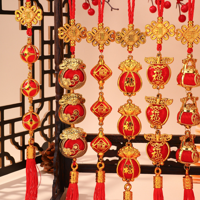 Mới Trung Quốc Lễ Hội Mùa Xuân Mới Treo Mặt Dây ChuyềnLanterns Treo Đồ Trang Trí Cây Cảnh May Mắn Trang Trí Sân Vườn