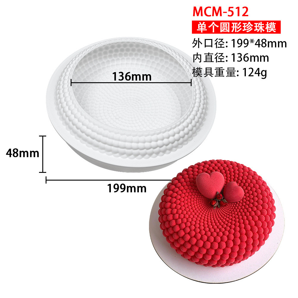 Tròn Loại Ngọc Trai Pháp Mousse Khuôn Silicon Tròn Dune Hình Bánh Sinh Nhật Khuôn Socola Khuôn Làm Bánh DIY Dụng Cụ Nướng Bánh