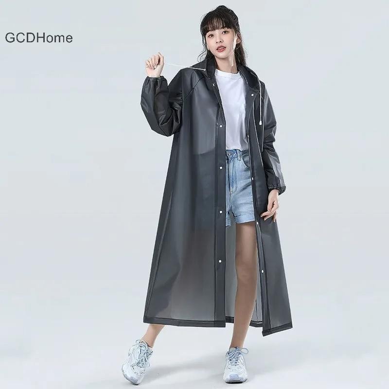 Áo mưa có mũ trùm đầu dành cho người lớn Gcdhome Áo mưa dài có thể tái sử dụng cho nam và nữ Du lịch ngoài trời Áo mưa chống nước HOT Áo mưa trong suốt