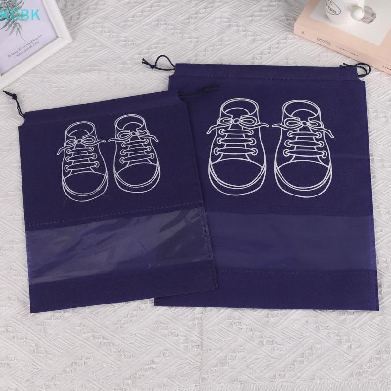 [Kc] Túi đựng giày du lịch di động, Túi đựng giày chống nước cho phòng tập thể dục, du lịch, túi đựng chống bụi tiết kiệm không gian có dây Túi đựng giày không dệt [BK]