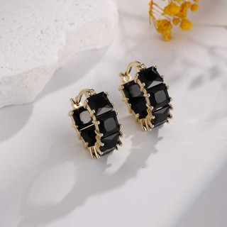 Châu Âu Mỹ ins Phong Cách Mới Đơn Giản Đính Đá Zircon Bông Tai Nữ