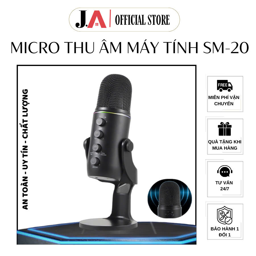 Micro Thu Âm MS-20 Dành Cho Máy Tính, Micro Đa Năng Cho Livestream, Họp ...