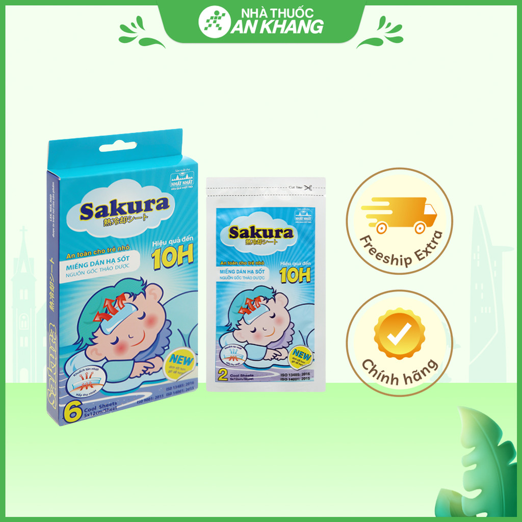 Miếng dán hạ sốt Sakura cho bé (3 gói x 2 miếng)