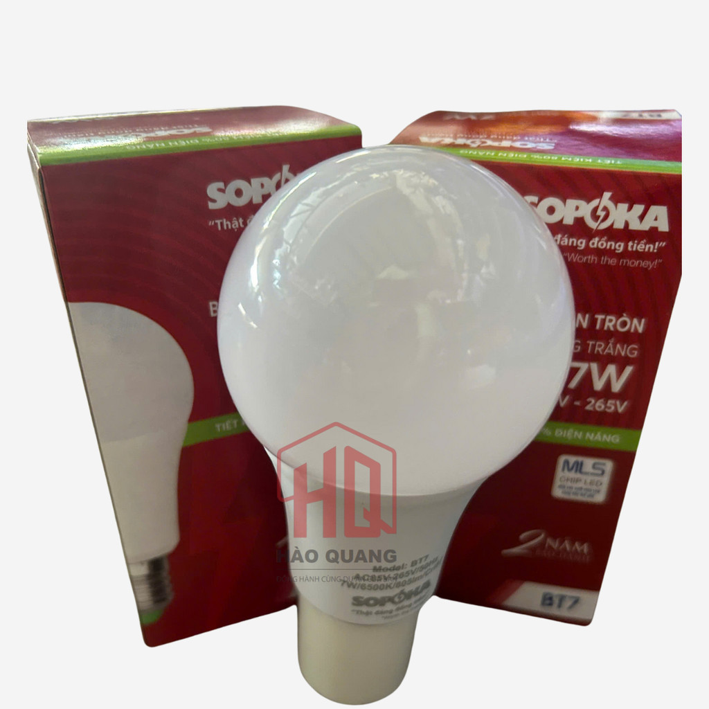 3 Bóng Đèn LED Trụ Sopoka Cao Cấp, Ánh Sáng Trắng Tự Nhiên, Tuổi Thọ Cao, Chính Hãng Việt Nam [3w-12w]