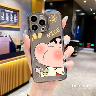 ibumpers Ốp Điện Thoại iPhone Phim Hoạt Hình Vui Nhộn Crayon Shin Họa Tiết Cặp Đôi Ốp Lưng Trong Suốt TPU Mềm Chống Sốc Cho IPhone 16 15 14 12 13 11 Pro Max IP 7 8 Plus X XS XR