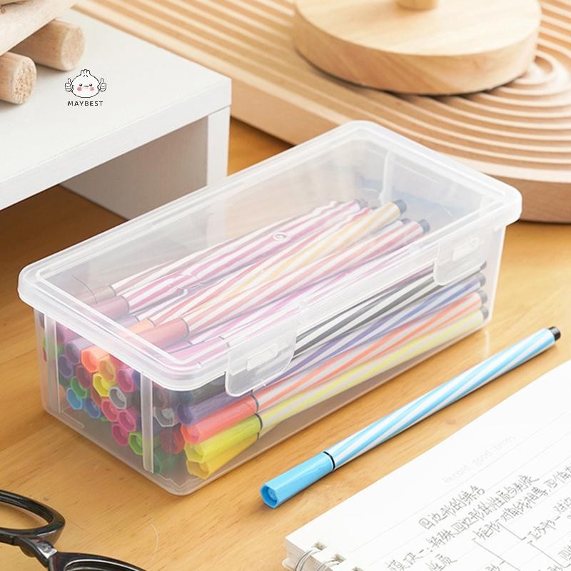 Maybest 1 Hộp Đựng Bút Chì Nhựa Dung Tích Lớn Có Thể Xếp Chồng Trong Suốt Hộp Đựng Đồ Dùng Văn Phòng Hộp Bảo Quản {VN}