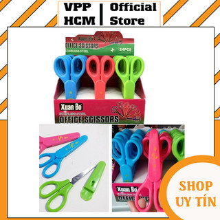 [2 Cái] Kéo Cắt Giấy Xuan Bo, Kéo Học Sinh Mini Có Nắp Đậy