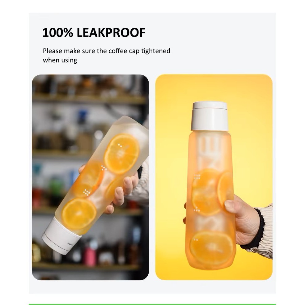 Bình Pha Cà Phê Lạnh Thủy Tinh 750ml – Thiết Kế Handmade, Đa Dụng Làm Chai Ép Trái Cây, Tiện Mang Xách