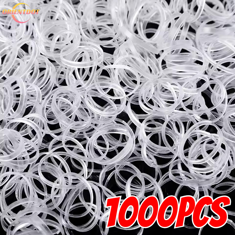 Dây cao su vô hình đàn hồi trong suốt cho bé gái Dây buộc buộc đuôi ngựa - Dây buộc tóc bện nhỏ dùng một lần