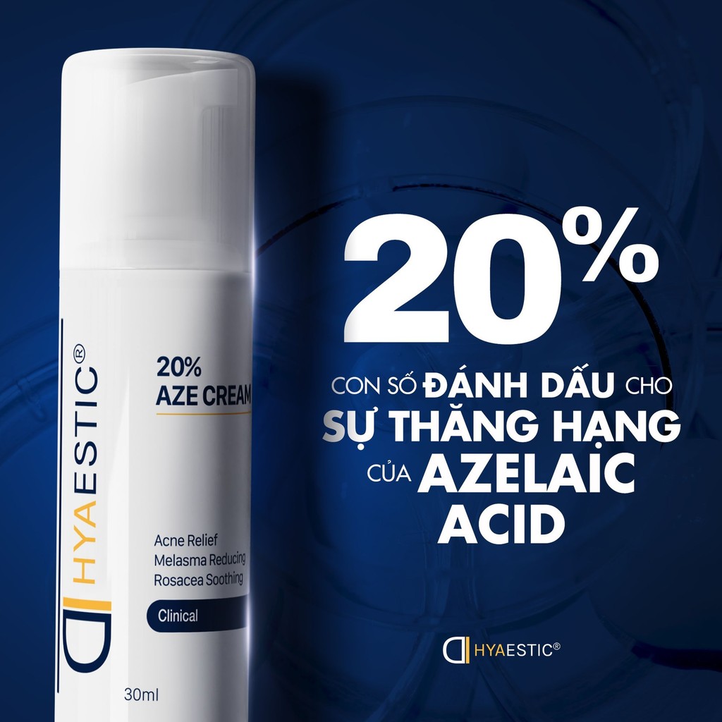 Kem loại bỏ mụn và ƞám chuyên sâu Hyaestic 20% AZE Cream chai 30ml