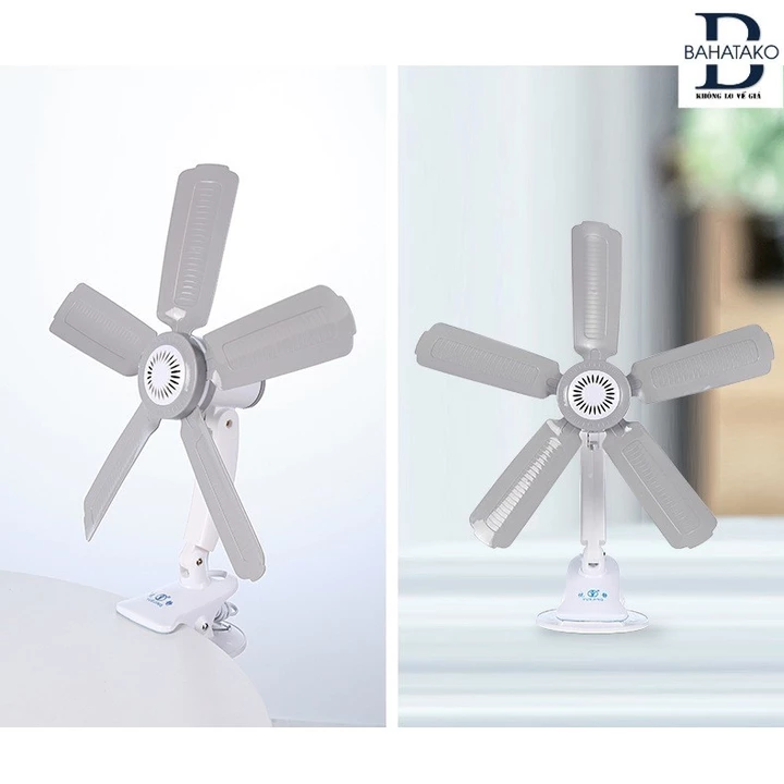 QUẠT TRẦN MINI 5 CÁNH ĐA NĂNG, Quạt mini kẹp bàn, quạt mini kẹp tường, quạt mini kẹp trần 💥HÀNG TỐT💥