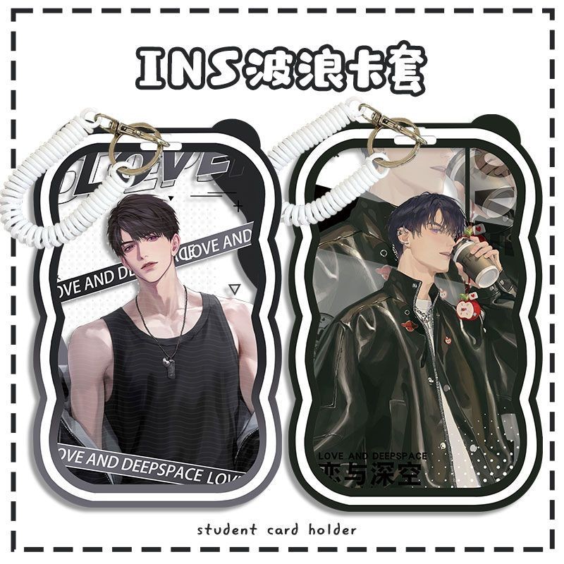Hộp đựng thẻ ID Caleb Love and Deepspace Hộp đựng thẻ dễ thương có dây lò xo có thể thu vào