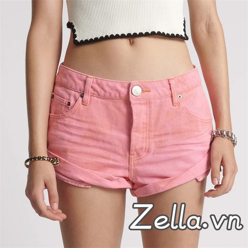 Quần Short Denim thời trang nữ mùa hè rách viền quần jean cổ điển Quần ngắn