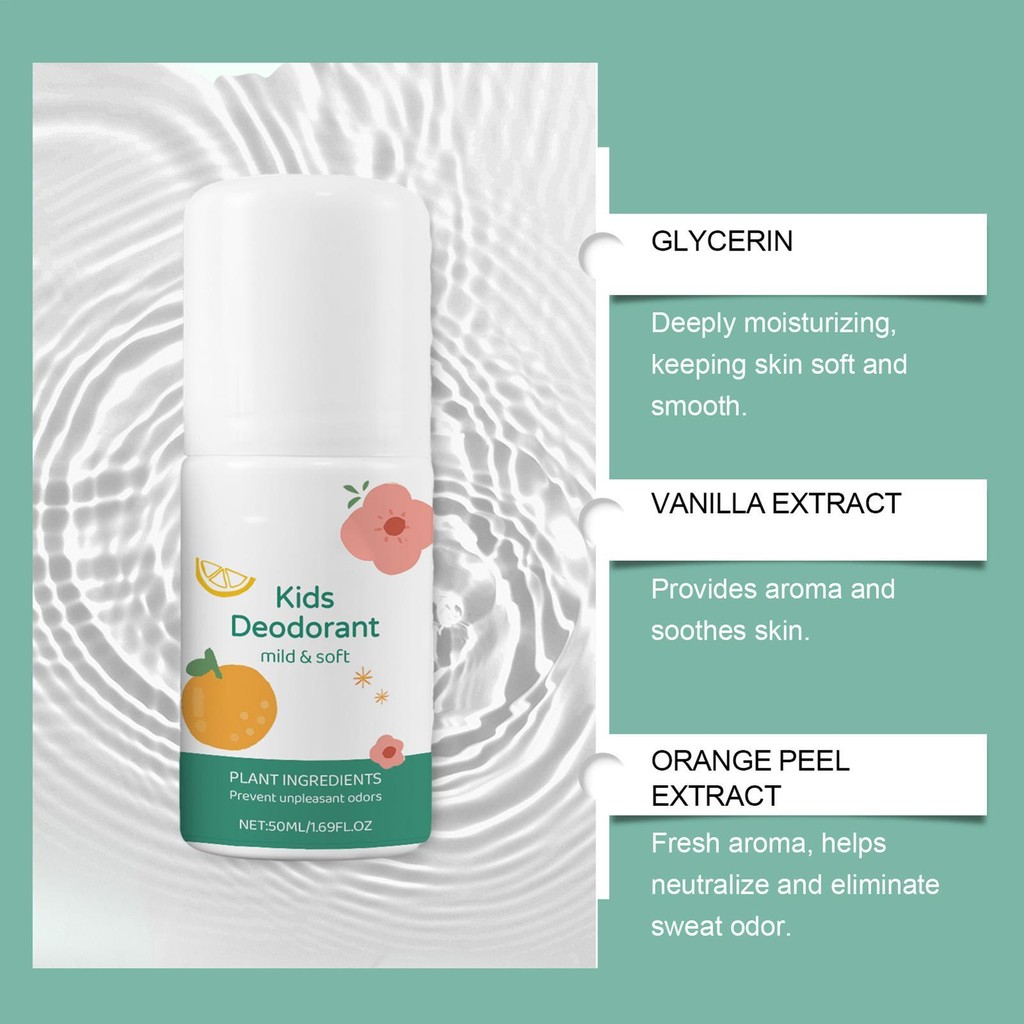 Con lăn 50ml hương cam quýt vani trẻ em có con lăn nách làm sạch hương thơm nhẹ nhàng và tươi mát