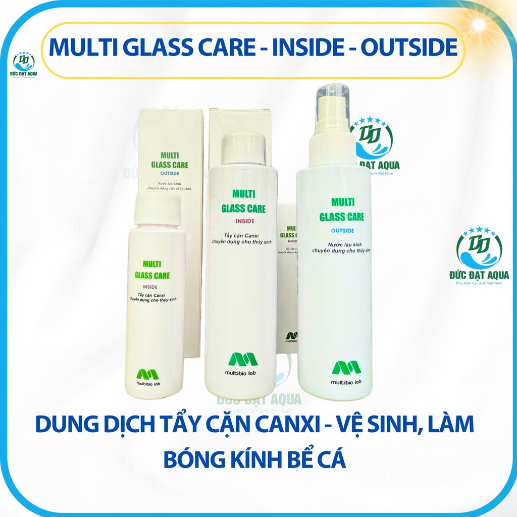 Tẩy Cặn Canxi Multi Glasscare INSIDE chai 60ml & 150ml OUTSIDE Làm Bóng Kính Bể Cá 150ML 6