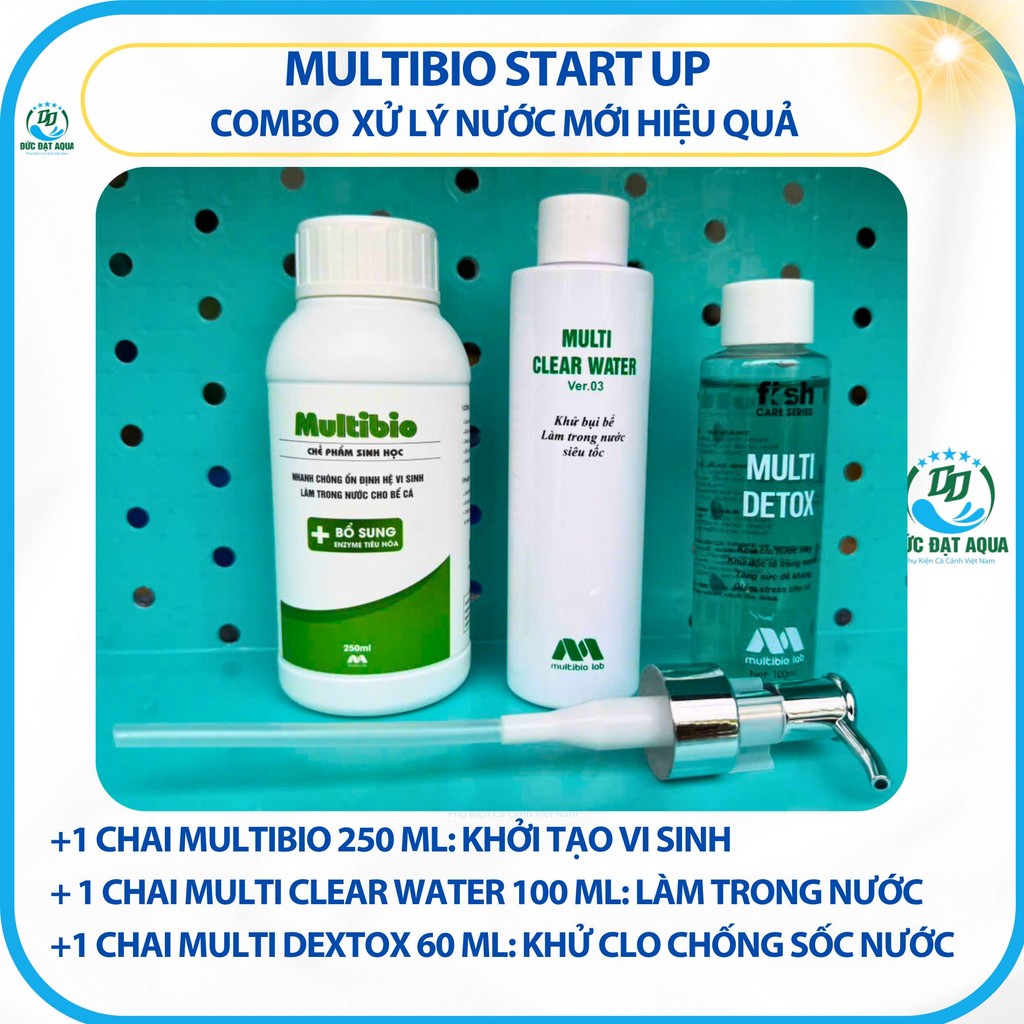 Vi sinh Multibio Start Up-Combo 3 LỌ chuyên dụng cho bể cá mới set up Giúp bể cá ổn định nhanh chóng