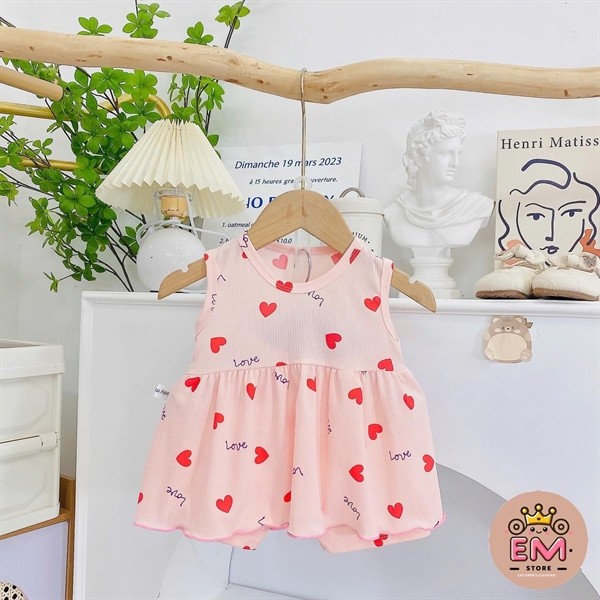Bộ thun bèo váy cho bé gái mùa hè từ 5 - 16kg