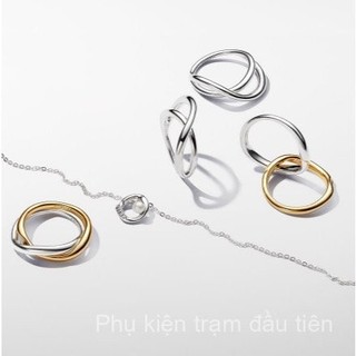 Còn hàng [2024 Mới] Nhẫn quấn hai tông màu bạc 925