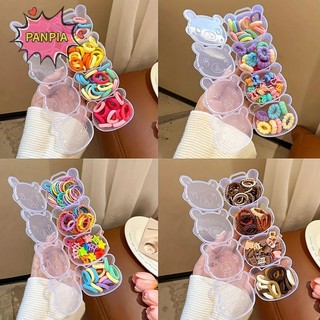 PNPIA Dây Cao Su Kẹp Tóc Bốn Mảnh Hộp Bảo Quản Gấu Trong Suốt Hộp Nhựa Bông Tai Trang Sức Đa Lưới Phân Loại Bao Bì Hộp Boutique