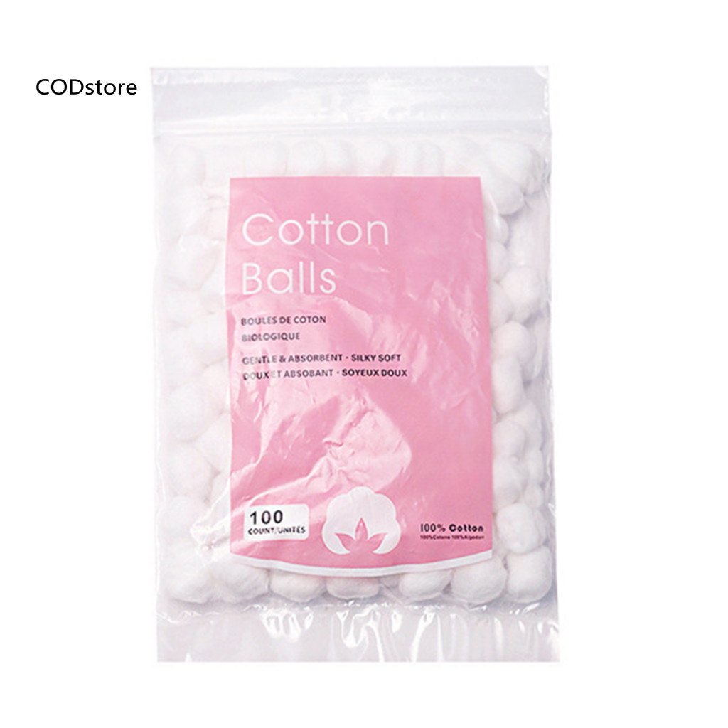 KDC Bông Tẩy Đa Năng 100 Viên Dùng Một Lần, Mềm Thấm Hút, Trang Điểm, Tẩy Sơn Móng Tay, Gói 1/2/3/5