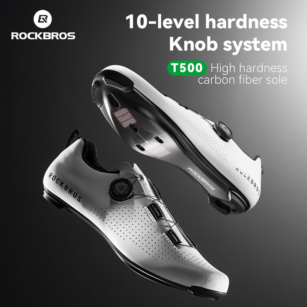 【Giao hàng 3 ngày】ROCKBROS Xe Đạp Đường Bộ Đi Xe Cleats Giày Sợi Carbon Núm Cạnh Tranh Đáy Cứng Giày Đi Xe Đạp Thoáng Khí Phù Hợp Với Nam Nữ Phụ Kiện Đi Xe Đạp