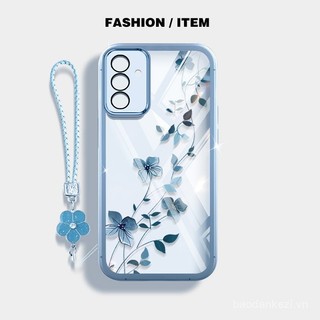 Ốp điện thoại phong cách YBD INS cho Samsung Galaxy A56 A26 A36 A16 A55 A35 A13 A04S A05S A14 A15 A24 A25 A34 A54, vỏ silicone trong suốt hình hoa dây leo
