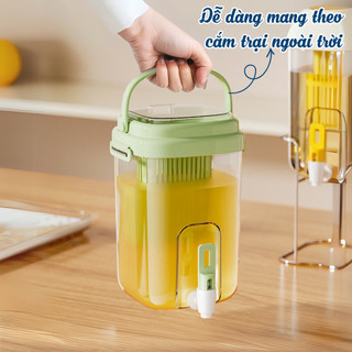 Bình Đựng Nước Tủ Lạnh Luxhome Có Vòi tích hơp khay lọc Trà và Trái Cây, Bình Nước Để Bàn Có Quai Cầm Dung Tích 2L