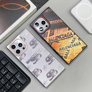 Ốp điện thoại hình vuông cho iPhone 16 15 14 13 11 12 Pro Max, phong cách vintage, chữ BB, báo Paris