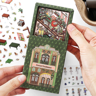 ENWEI 5 Cái [My Little House 10.0 Series] Nhãn dán phong cảnh 3D Chất liệu chống thấm nước Phong cách hoạt hình Album ảnh Nhật ký Công cụ lập kế hoạch Trang trí Nhãn dán văn phòng phẩm