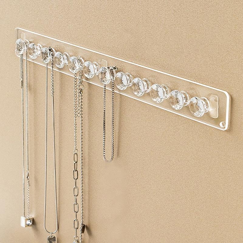 Tmoy 7 / 12Hooks Acrylic Trong Suốt Jewerly Giá Để Đồ Cho Bông Tai Vòng Cổ Móc Treo Giá Đỡ Treo Tường Màn Hình Đứng Tổ Chức TCVN