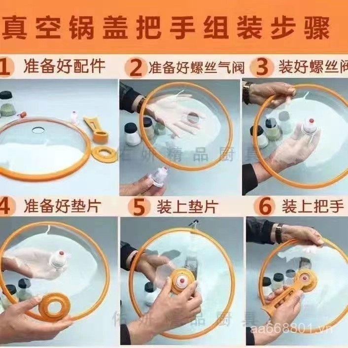 #Nắp chân không tay cầm vàng nồi sức khỏe van nhôm tay cầm bằng nhựa Vòng đệm Phụ kiện chảo Miếng Đệm Silicon vi áp
