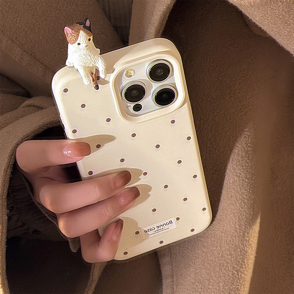 Ốp Điện Thoại Búp Bê Mèo Nằm Lập Thể Cho iPhone 17 Pro Max 16 Plus 15 14 13 12 Pro Max Bảo Vệ Toàn Diện Chống Sốc Bảo Vệ Vỏ Mềm