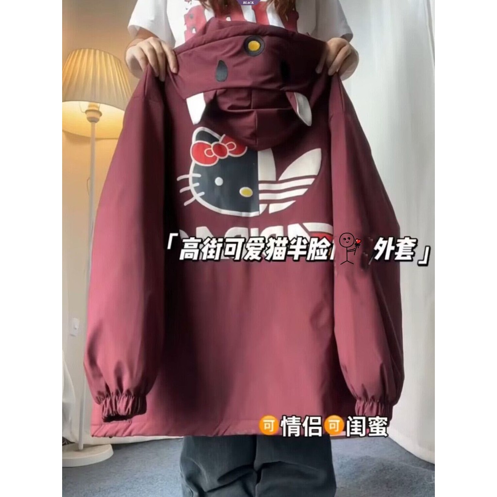 Xuân Thu Mỹ Hello Kitty In Đồng Phục Bóng Chày Nam Nữ Mới Trăm Mỏng Áo Khoác Đấm [BL]