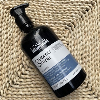 Gội xanh dương khử Cam Cực Mạnh Giúp Màu Luôn Tươi Sáng L'oreal Chroma Crème Blue Dyes Shampoo 500ml [ TN ]
