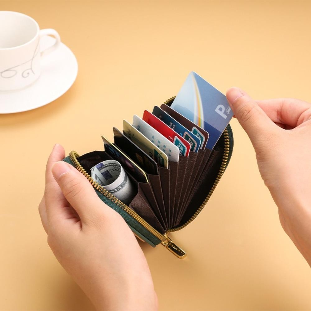 HOBBYIN Túi đựng thẻ HOBBYIN, Ví đựng tiền xu công suất lớn bằng da PU, Phim hoạt hình Bơ 9 túi đựng thẻ danh thiếp nam nữ