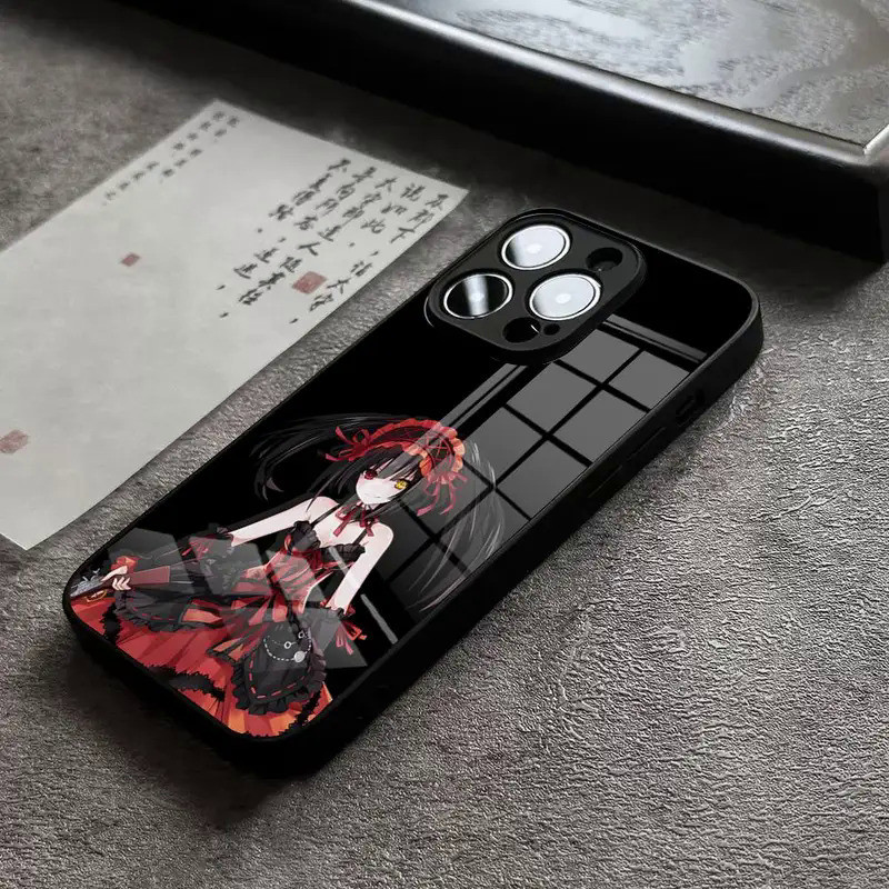 BK-1 Date a live Tokisaki Kurumi Anime Ốp Lưng Điện Thoại iPhone 17,15 Pro Max 14 Plus 12 Mini 11 13 X XR XS 8 7 Plus SE Kính Cường Lực Mặt Sau