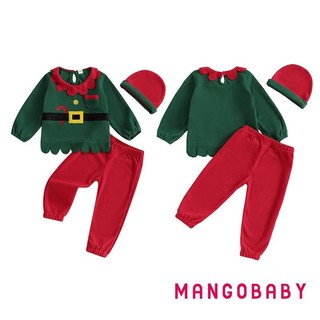 Mg-kid Ông Già Noel Bộ Trang Phục Lông Cừu Dài Tay Áo Co Giãn Eo Quần Mũ Trang Phục Hóa Trang Cho Giáng Sinh Halloween Đảng