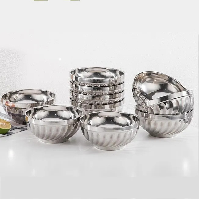 Bộ 10 Chén Inox Xoắn 2 Lớp Đường Kính 11.5cm 14cm 16cm 18cm 20cm Bền ...