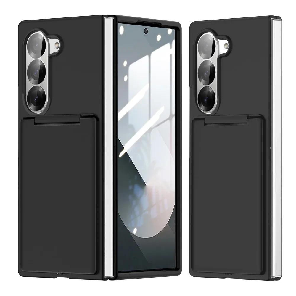 Dành Cho Samsung Galaxy Z Fold 6 5 Fold6 Fold5 5G Ví Điện Thoại Có Khe Cắm Thẻ Chân Đế Chống Sốc Bền Cứng Bảo Vệ