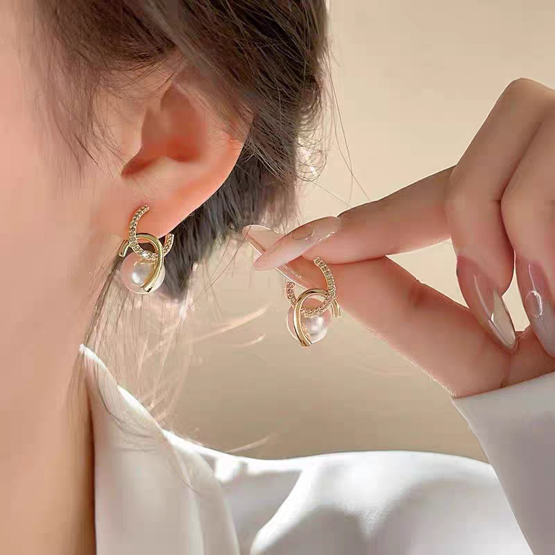 GUSIRI Bông Tai Ngọc Trai Cao Cấp 2025 Phong Cách Mới Nhẹ Sang Trọng Sang Trọng Sang Trọng Sang Trọng Bông Tai Thiết Kế Niche Bông Tai