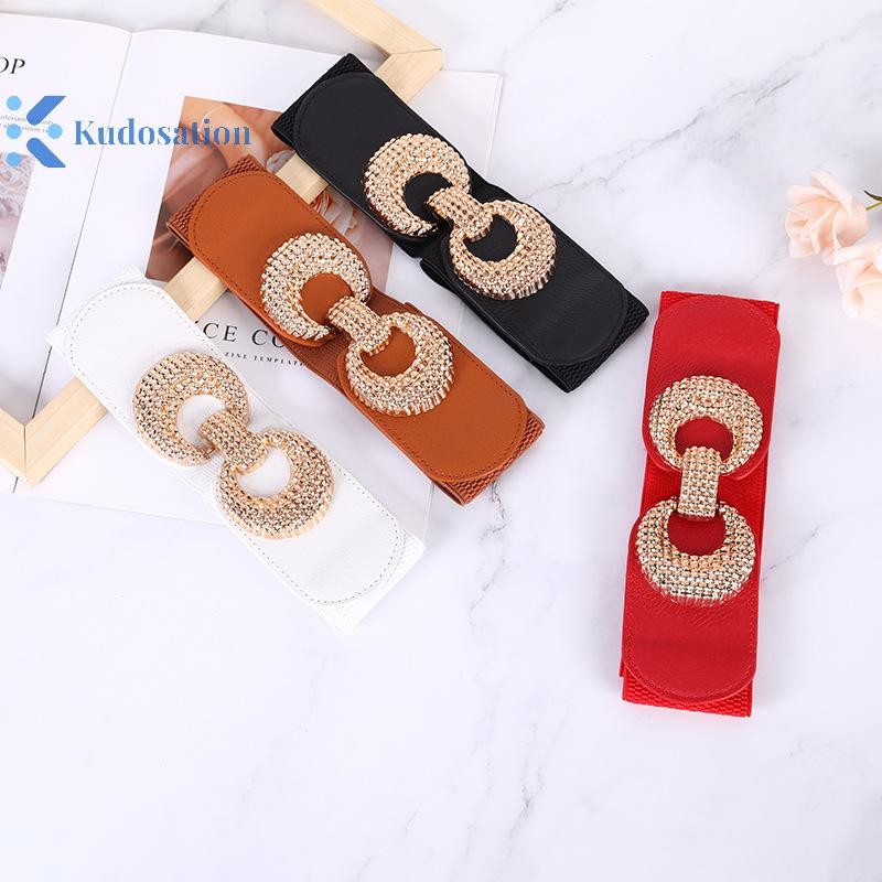 Kudosation Thời Trang Mới Nữ Trang Trí Co Giãn Thắt Lưng Rộng Khóa Đầm Áo Len Thắt Lưng Nữ