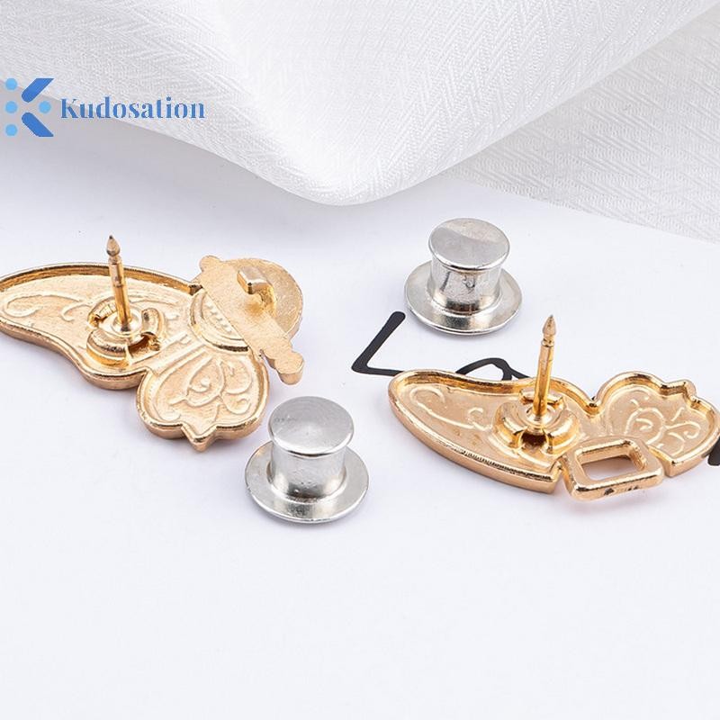 Kudosation 1 Cặp Khóa Eo Cho Nữ Váy Quần Jean Có Thể Điều Chỉnh Eo Kẹp Thắt Lưng Nút Kim Loại Chân Quần Áo Phụ Kiện
