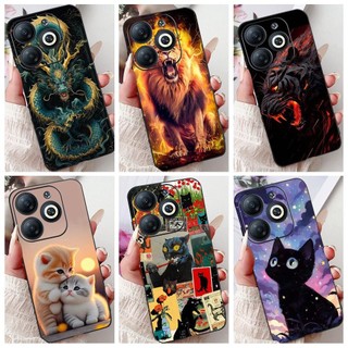 Infinix Smart 8 8HD 8Pro 8Plus Ốp điện thoại hình rồng hổ phong cách mát mẻ Smart8 8 Pro Plus Silicone mềm TPU Ốp lưng Coque